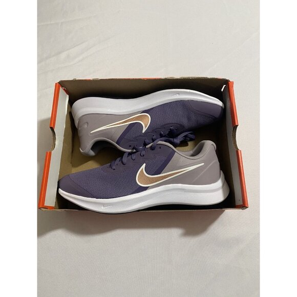 New Youth Size 7Y Purple Nike Star Runner 3 (GS) Running Shoes DA2776 501 - Picture 1 of 10